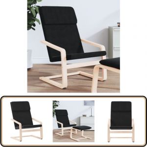 Chaise de relaxation Noir Tissu - Fauteuil Relaxant - Chaise Confort - Chaise Design - Chaise Noire - Meuble Salon