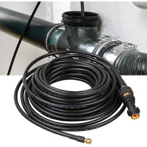 Tolletour - Tuyau pour nettoyeur haute pression Tuyau déboucheur flexible noir Nettoyage de canalisations 15m