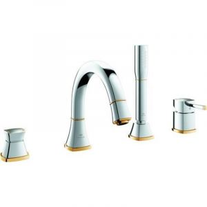 Grohe Grandera Mitigeur baignoire sur gorge 4 trous chrome/or