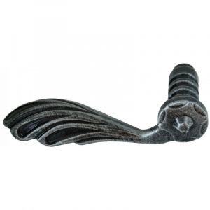 Poignée de porte femelle modele gauche - Hauteur 55mm Longueur 125mm pour tige carrée de 8mm - Fer Deco Fer Forge