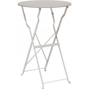 Table bistrot pliante Beige Ø50x71 cm en acier recouvert de poudre Vidaxl