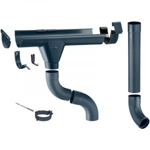 Goutti&egrave;re en zinc Kit complet abri de jardin, carport, terrasse, 1 c&ocirc;t&eacute; de toit, sans soudure, pour surface de toit jusqu'&agrave; env. 70m&sup2;, 105mm 4m