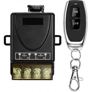 Telecommande Universelle Portail433Mhz T&eacute;l&eacute;commande sans Fil Interrupteur AC 220V 230V 30A Relais R&eacute;cepteur et 1 &eacute;metteur Radio Control pour Pompe &agrave;