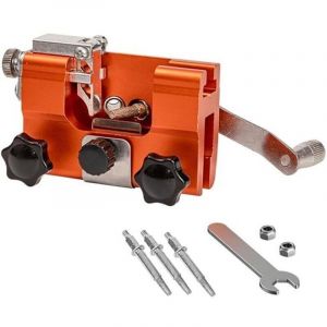 Aff&ucirc;teuse de tron&ccedil;onneuse portable universelle - Kit d'aff&ucirc;tage &agrave; manivelle avec 3 tiges d'aff&ucirc;tage pour tron&ccedil;onneuses de 8 &agrave; 22 pouces et