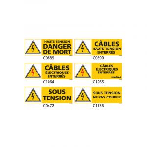 Signaletique.biz France - Panneau et Pictogramme de Signalisation danger &eacute;lectrique - C0884 - 210 x 75 mm