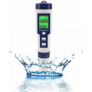PH-m&egrave;tre, 5 en 1 PH/TDS/EC/ORP/contr&ocirc;leur de temp&eacute;rature testeur de qualit&eacute; de l'eau pour piscine hydroponique aquariums d'eau potable