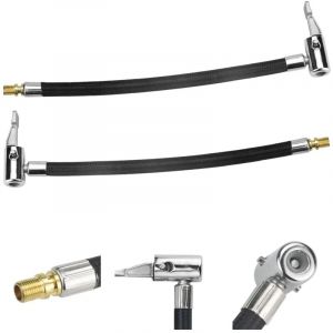 2 Pièces Tube d'Extension de Gonfleur de Pneu, 23cm Tuyau de Gonflage de Pneu, Tuyau de Tube de Gonflage de Compresseur d'air, Tuyau de Rallonge