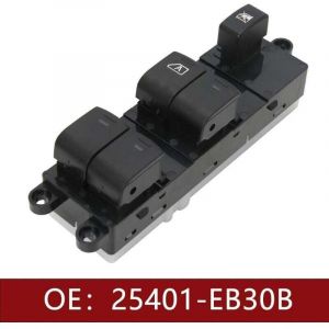 Bouton Leve Vitres pour Nissan Qashqai J10 Navara d40 Pathfinder Porte Avant &Eacute;lectrique Interrupteur L&egrave;ve-vitre Principal 2005-2016 25401-EB30B