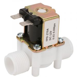12V &eacute;lectrovanne d'eau en plastique entr&eacute;e &eacute;lectrique 12V G1/2 "NC &eacute;lectrovanne d'eau 1/2 pour machine &agrave; laver distributeur d'eau jardin