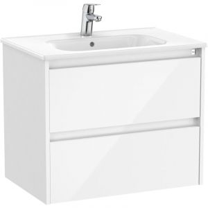 Roca - Pack Unik Meuble 2 tiroirs + lavabo tenet Couleur : Blanc brillant - Dimensions : 685x460x565 mm