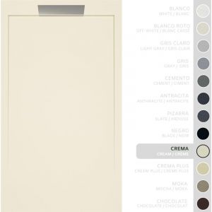 Soulbath - Receveur de Douche - R&eacute;sine - Gel Coat - Texture Lisse/Pierre - cr&egrave;me- Antid&eacute;rapant- 130X70 Extra plat 3cm- Conception &Eacute;l&eacute;gante