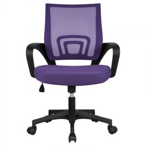 Yaheetech - Chaise de Bureau Ergonomique &agrave; Hauteur R&eacute;glable Fauteuil de Bureau Inclinable Si&egrave;ge et Base Plus Larges avec roulettes Pivotantes Violet