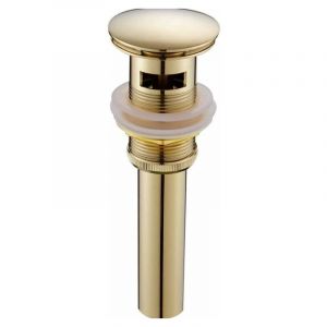 Moderne Pop-up Rétro Bouchon Bonde de Lavabo Vidange Clic-clac avec Trop-Plein en Laiton Doré Universel Valve Draineur d’Evier Vasque Siphon avec