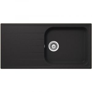 &Eacute;vier granit noir Schock VIOLA 1 grand bac 1 &eacute;gouttoir