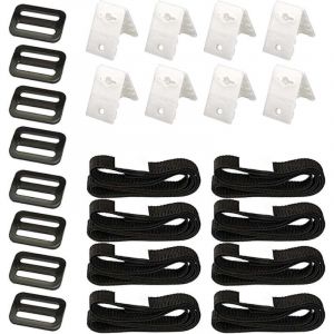 Alovez - Lot de 8 sangles universelles pour bâche de piscine creusée, attaches pour chariot de transport de piscine, sangles de serrage pour bâche de