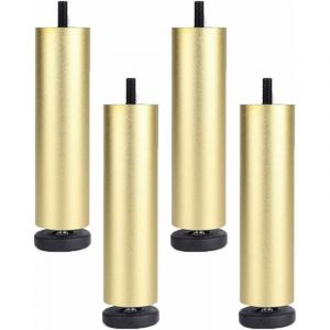 Lot de 4 Pieds R&eacute;glables pour Armoires Pieds de Tables R&eacute;glables Pieds de Meubles Remplacements pour Sofa Lit Chaise Dor&eacute; - 20cm