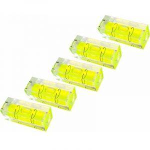 Niveau &agrave; bulle, lot de 5, 15 x 15 x 40 mm, niveau &agrave; bulle de pr&eacute;cision avec bulle d'air, mini niveau &agrave; bulle pour appareils photo, camping et