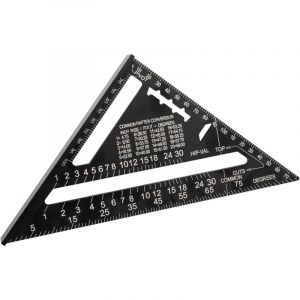 Beijiyi - 180mm(7pouces) Aluminium Règle Équerre de Triangle Rapporteur Multifonction Equerre Menuisier 45-90 Degres Carpenter Outil de