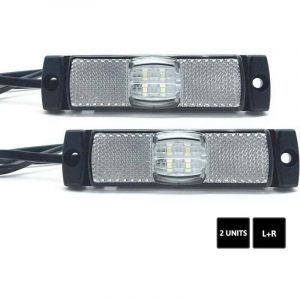 Feux de Gabarit Led 2 PCs Feu d&rsquo;Encombrement Blanc 12V/24V = 0,04A/0,04A Feu &Eacute;tanche Feux Led Voiture Exterieur pour Feux de Remorque Led, Camping