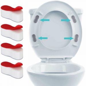 Alovez - Pare-chocs de Siège de Toilette Patins pour Abattant wc 4.5X2X1.7cm Tampon de Siège de Toilette Universel Patin Abattant wc Adhésif pour