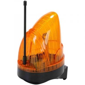 Clignotant de Portail Automatique 220V Universel avec Antenne 433,92Mhz Feu Clignotant LED AC/DC 12V - 265V Large Tension, &Eacute;tanche avec support