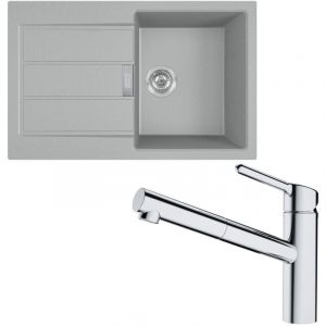 Franke - Pack évier Sirius 2 Tectonite urban grey 780 x 500 x 200 mm + mitigeur Orbit douchette