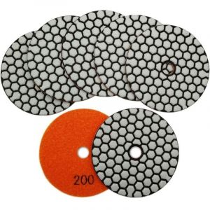 ZVD - 7Pcs Disque Diamant de Polissage 4'/100mm Sec Diamant Polissage Pads pour Marbre, Granite, Pierre, Béton (200)