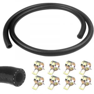 1 M&egrave;tre durite essence, 6mm Diam&egrave;tre Int&eacute;rieur durite gasoil, tuyau essence avec 8pcs colliers de serrage, Tuyau de Carburant pour Camion, Voiture,