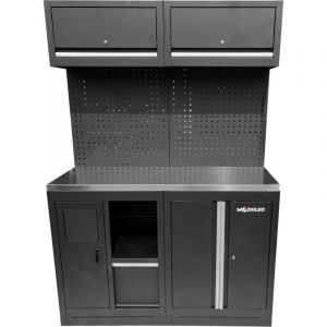 Module d&rsquo;extension du syst&egrave;me d&rsquo;armoires d&rsquo;atelier, plan de travail en acier inoxydable, syst&egrave;me de collecte des d&eacute;chets avec porte-rouleau de papier