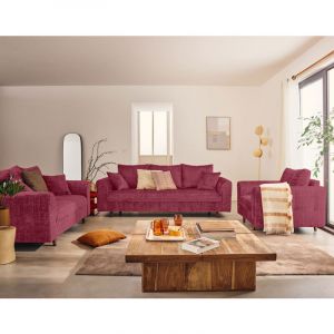 Lisa Design - Rune - fauteuil en velours texturé - prune