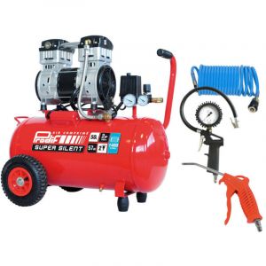 PRODIF Pack Compresseur Super Silent SIL850 50L 2CV + Kit 3 Accessoires Raccord Rapide