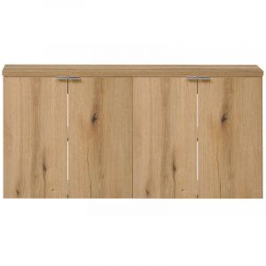 Meuble double vasque NEWPORT 120 x 60 x 40 cm effet ch&ecirc;ne [en.casa]