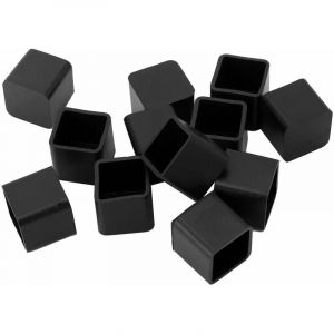 Beijiyi - Embouts carrés en caoutchouc – 25 mm – Convient pour les chaises, tables, pieds de meubles (Noir 12 pièces)