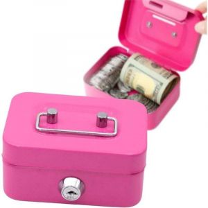 Caisse &agrave; Monnaie Verrouillable,Caisse &agrave; Monnaie,Caissette &agrave; Monnaie Mini,Boite Fermeture a Clef,Caisse Monnaie Billet Piece,Money Box,pour Ranger et