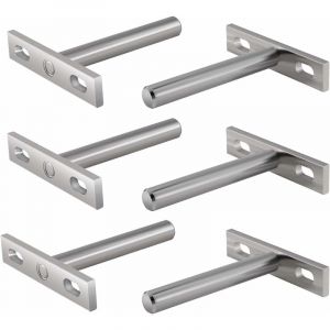 Ladacèe - 6 Pièces Supports en Métal pour Étagère Flottante,3 Pouces Fixations Cachées Support Plateau Flottant Caché Support pour Support Mural-Fei