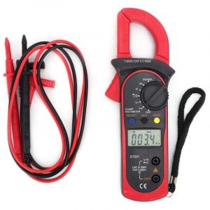 Pince ampèremétrique numerique AC/DC,2-400A Multimetre Professionnel ST201,Mesure Courant/Tension/Résistance/Diode/Capacité,Pince ampèremétrique
