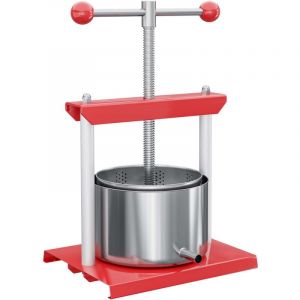 Wiltec - Presse &agrave; fruits &agrave; vis &ndash; 300 x 250 x 455 mm &ndash; capacit&eacute; 6 l &ndash; double Cuve en Acier inoxydable &ndash; Pressoir manuel facile &agrave; nettoyer pour Mo&ucirc;t de