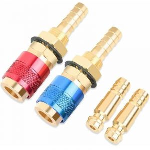 Raccord Rapide Chalumeau Oxyg&egrave;ne Ac&eacute;tyl&egrave;ne, 2 Pi&egrave;ces Adaptateur de Gaz de Soudage 8mm, Raccord Gaz Connecteurs Rapides, Raccords de Connexion Rapide