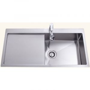 Helika - Evier inox luny 1 grand bac 1 égouttoir gauche