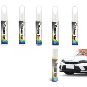 (Blanc)5Pcs Peinture Voiture,Peinture Voiture Carrosserie,Stylo Peinture Voiture,Stylo Reparation Rayure Voiture,Stylo Retouche Peinture Voiture,Anti