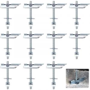 Largeight - 11 pièces M8x100mm Chevilles à Bascule Poids Lourd en Acier Galvanisé au Carbone, Chevilles à Bascule pour Suspendre des Objets Lourds