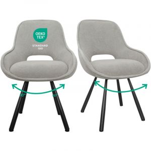 Lot de 2 Chaises de Salle à Manger, Chaises de Cuisine, Chaise de Salon avec des Accoudoirs Bas,Chaise de Salle à Manger Rotative avec Redressement