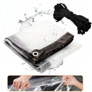 B&acirc;che Transparente B&acirc;che arm&eacute;e translucide B&acirc;che de Protection Imperm&eacute;able avec Oeillets 3x6m