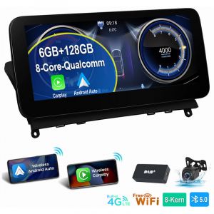 Autoradio 8 c&oelig;urs Android 14 pour Mercedes Benz Classe C W204 S204 NTG 4.0 6+128G+DAB+CAM