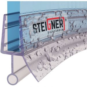 Joint de douche pour paroi en verre, 60cm, vitre 6/7/8mm, joint d'étanchéité pvc courbé pour les cabines de douche arrondies, UK08 - Steigner