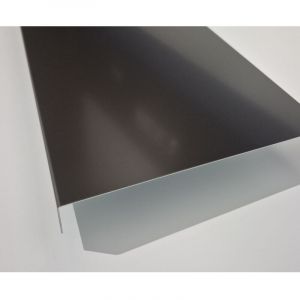 Alucouleur - Bande de Rive Aluminium Marron ral 1247 (1 pli, retour 20 mm, ep 1mm) Hauteur : 200 mm