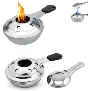 Br&ucirc;leur &Agrave; Fondue &agrave; Alcool, Br&ucirc;leur &agrave; alcool 2 pi&egrave;ces, br&ucirc;leur &agrave; p&acirc;te en acier inoxydable 15,5 x 9,5 cm, allume-fondue, br&ucirc;leur &agrave; p&acirc;te, pour fondue en