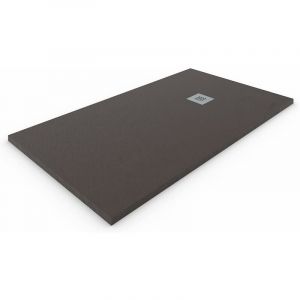 Receveur de douche en résine extra-plate ALLSTONE - Toutes les tailles - 6 couleurs - Bonde et grille cadeau - Chocolat Ral 8017 80X90 CM