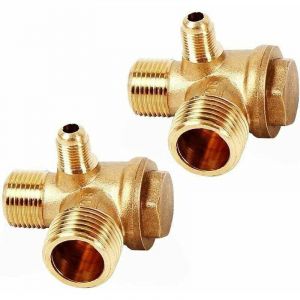 YMYNY 2 Pcs Clapet Anti Retour Compresseur, 3 Ports Compresseur D'air Clapet Anti Retour 20&times;16&times;10mm pour Raccords de Connexion de Compresseur D'air