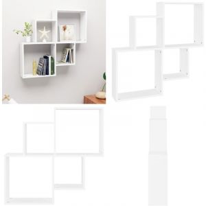 Vidaxl - tag&egrave;re murale cube Blanc 80x15x78,5 cm Bois d'ing&eacute;nierie - &Eacute;tag&egrave;re Murale - &Eacute;tag&egrave;re Cubique - &Eacute;tag&egrave;re Blanche - Meuble Mural - Rangement
